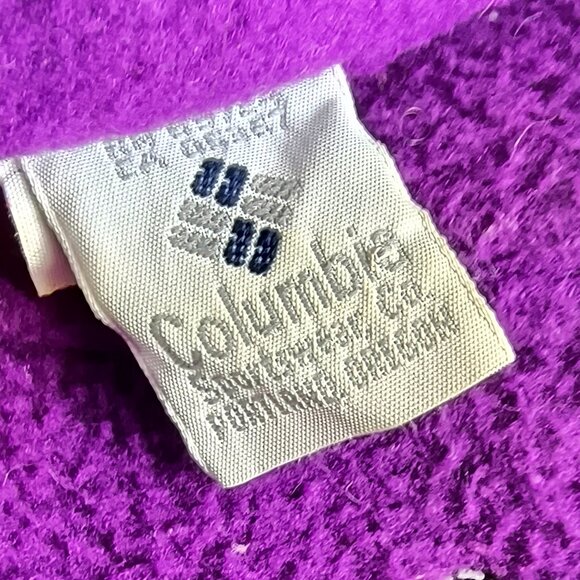 Vintage 90s Columbia Trapper Hat Teal Purple Ear Flap Vented Made in USA - Picture 2 of 6